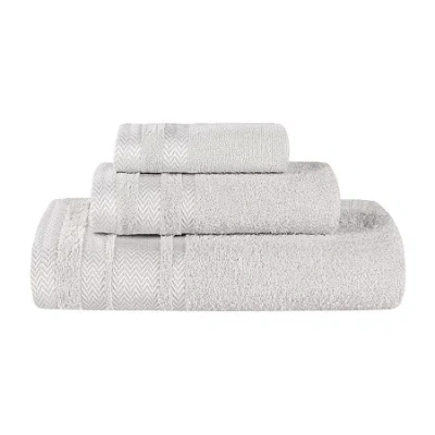 Superior Hays Collection | 100% Cotton 3-pc. Quick Dry Solid Bath Towel Set In Silver