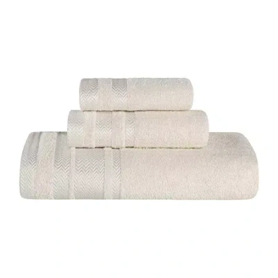 Superior Hays Collection | 100% Cotton 3-pc. Quick Dry Solid Bath Towel Set In White