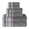 Superior Hays Collection | 100% Cotton 6-pc. Quick Dry Solid Bath Towel Set In Gray