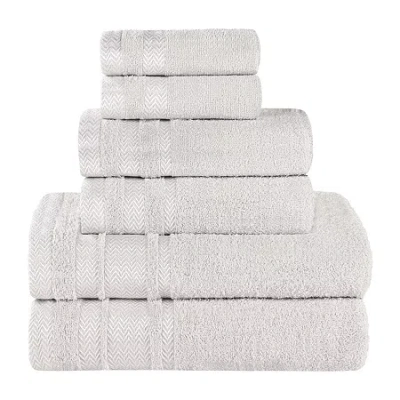 Superior Hays Collection | 100% Cotton 6-pc. Quick Dry Solid Bath Towel Set In Silver