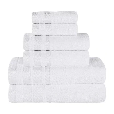 Superior Hays Collection | 100% Cotton 6-pc. Quick Dry Solid Bath Towel Set In White