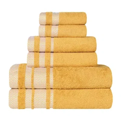 Superior Hays Collection | 100% Cotton 6-pc. Quick Dry Solid Bath Towel Set In Yellow