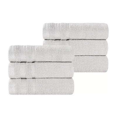 Superior Hays Collection | 100% Cotton 6-pc. Solid Hand Towel In Silver