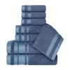 Superior Hays Collection | 100% Cotton 8-pc. Quick Dry Solid Bath Towel Set In Blue