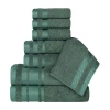 Superior Hays Collection | 100% Cotton 8-pc. Quick Dry Solid Bath Towel Set In Green