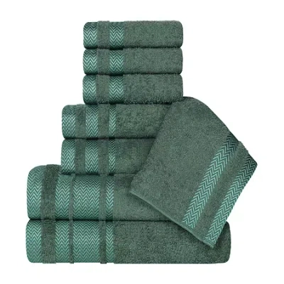 Superior Hays Collection | 100% Cotton 8-pc. Quick Dry Solid Bath Towel Set In Green