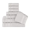 Superior Hays Collection | 100% Cotton 8-pc. Quick Dry Solid Bath Towel Set In Silver