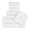 Superior Hays Collection | 100% Cotton 8-pc. Quick Dry Solid Bath Towel Set In White