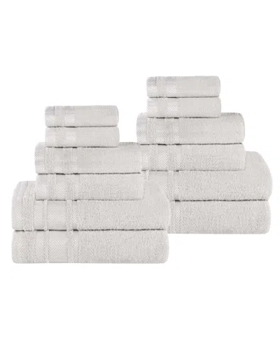 Superior Hays Cotton Absorbent Quick Dry 12-piece Towel Set In Platinum