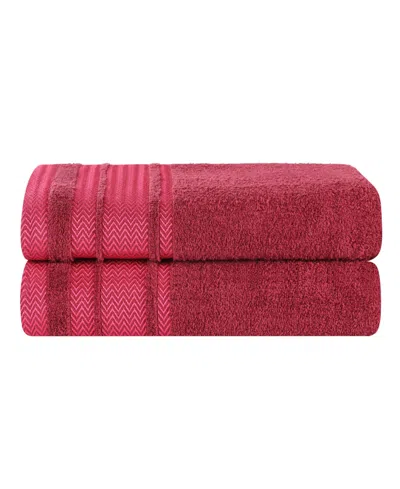 Superior Hays Cotton Absorbent Quick Dry 2-piece Bath Sheet Set In Cranberry
