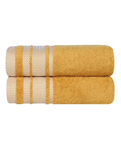 Superior Hays Cotton Absorbent Quick Dry 2-piece Bath Sheet Set In Gold