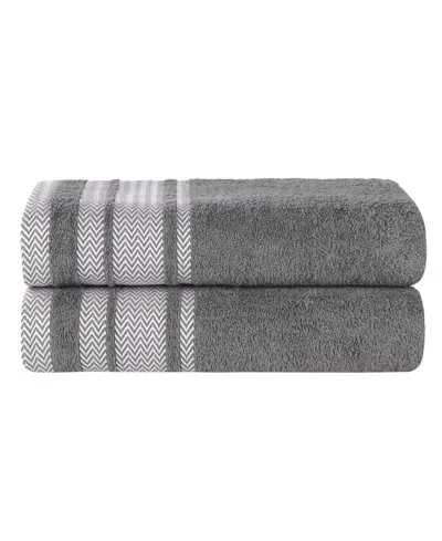 Superior Hays Cotton Absorbent Quick Dry 2-piece Bath Sheet Set In Gray