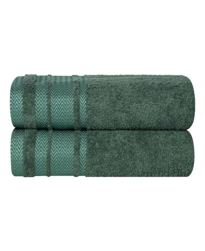 Superior Hays Cotton Absorbent Quick Dry 2-piece Bath Sheet Set In Green
