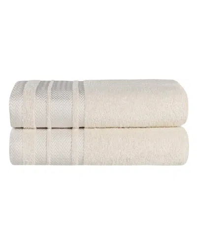 Superior Hays Cotton Absorbent Quick Dry 2-piece Bath Sheet Set In Ivory