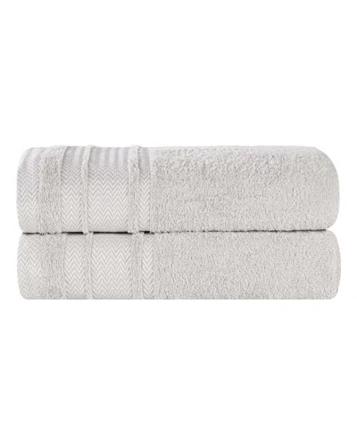 Superior Hays Cotton Absorbent Quick Dry 2-piece Bath Sheet Set In Platinum
