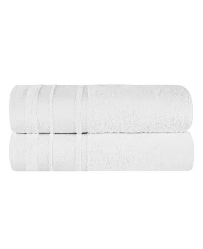 Superior Hays Cotton Absorbent Quick Dry 2-piece Bath Sheet Set In White