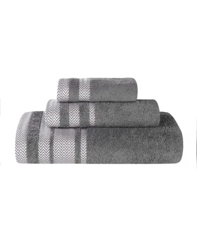 Superior Hays Cotton Absorbent Quick Dry 3-piece Towel Set In Gray