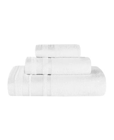 Superior Hays Cotton Absorbent Quick Dry 3-piece Towel Set In White