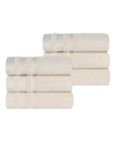 Superior Hays Cotton Absorbent Quick Dry 6-piece Hand Towel Set In Brown