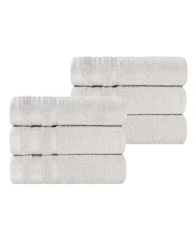 Superior Hays Cotton Absorbent Quick Dry 6-piece Hand Towel Set In Platinum