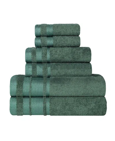 Superior Hays Cotton Absorbent Quick Dry 6-piece Towel Set In Green