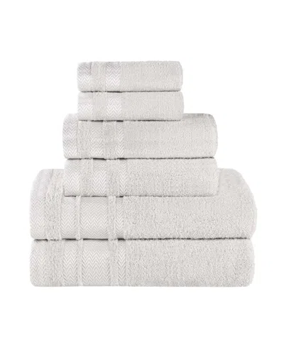 Superior Hays Cotton Absorbent Quick Dry 6-piece Towel Set In Platinum