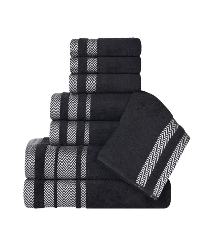 Superior Hays Cotton Absorbent Quick Dry 8-piece Towel Set In Black