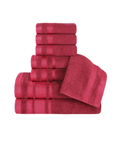 Superior Hays Cotton Absorbent Quick Dry 8-piece Towel Set In Cranberry