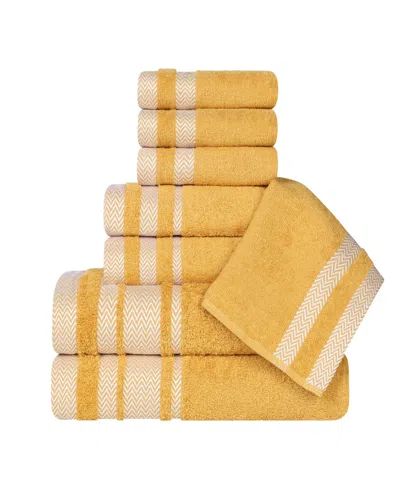 Superior Hays Cotton Absorbent Quick Dry 8-piece Towel Set In Gold