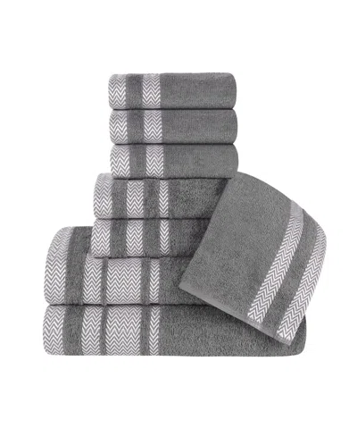 Superior Hays Cotton Absorbent Quick Dry 8-piece Towel Set In Gray