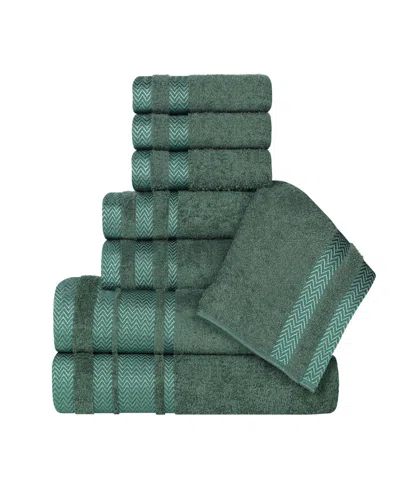Superior Hays Cotton Absorbent Quick Dry 8-piece Towel Set In Green