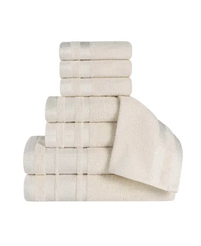 Superior Hays Cotton Absorbent Quick Dry 8-piece Towel Set In Ivory