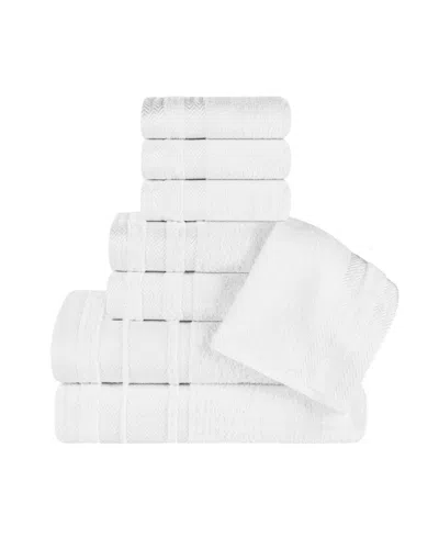 Superior Hays Cotton Absorbent Quick Dry 8-piece Towel Set In White