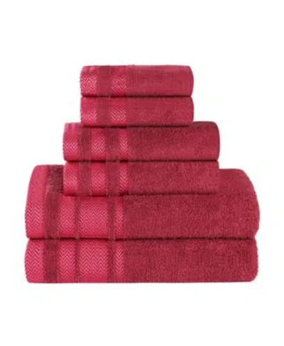 Superior Hays Cotton Absorbent Quick Dry Towel Set In Red