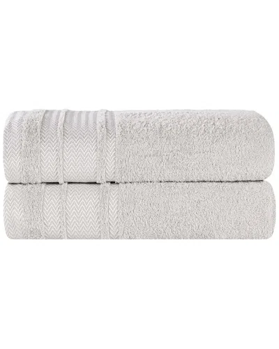 Superior Hays Cotton Solid Absorbent Medium Weight Bath Towels Set In White