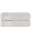 Superior Hays Cotton Solid Absorbent Medium Weight Bath Towels Set In Silver