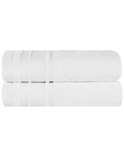 Superior Hays Cotton Solid Absorbent Medium Weight Bath Towels Set In White