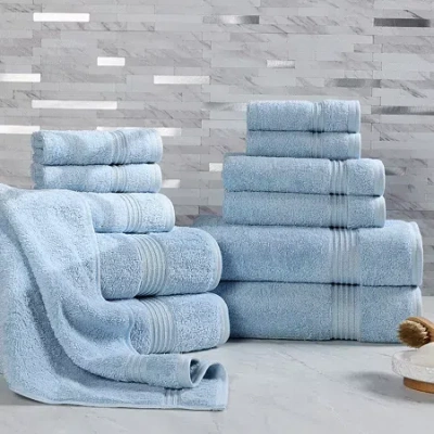 Superior Heritage Collection | 100% Egyptian Cotton 12-pc. Quick Dry Solid Bath Towel Set In Blue