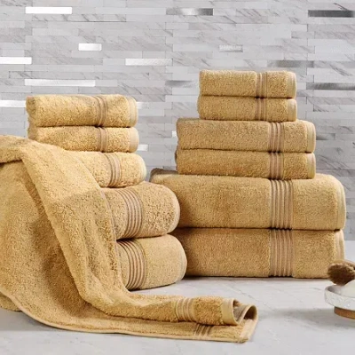 Superior Heritage Collection | 100% Egyptian Cotton 12-pc. Quick Dry Solid Bath Towel Set In Yellow