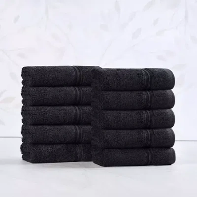 Superior Heritage Collection | 100% Egyptian Cotton 12-pc. Quick Dry Washcloth In Black