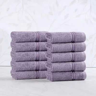 Superior Heritage Collection | 100% Egyptian Cotton 12-pc. Quick Dry Washcloth In Purple