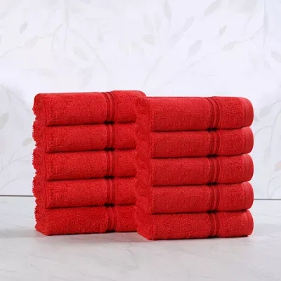 Superior Heritage Collection | 100% Egyptian Cotton 12-pc. Quick Dry Washcloth In Red