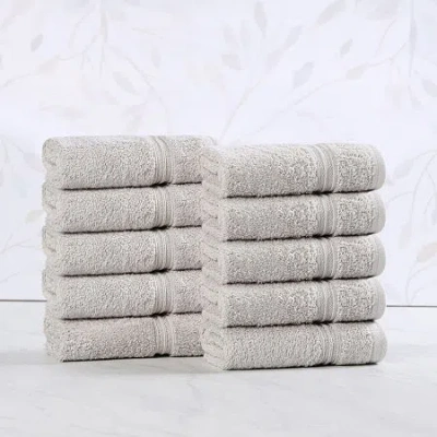 Superior Heritage Collection | 100% Egyptian Cotton 12-pc. Quick Dry Washcloth In Silver
