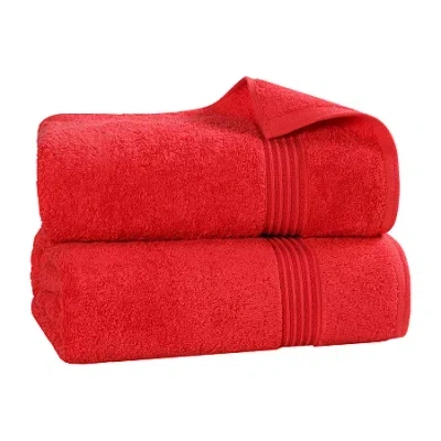 Superior Heritage Collection | 100% Egyptian Cotton 2-pc. Bath Sheet In Red