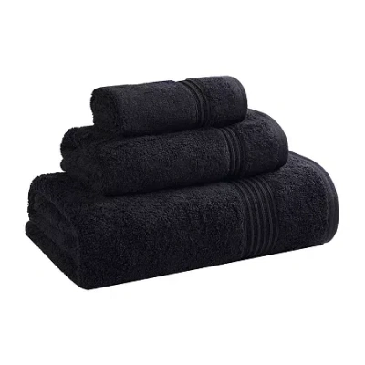 Superior Heritage Collection | 100% Egyptian Cotton 3-pc. Quick Dry Solid Bath Towel Set In Black