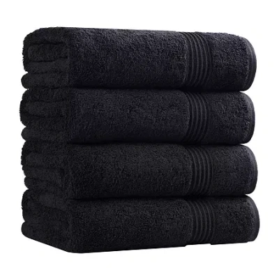 Superior Heritage Collection | 100% Egyptian Cotton 4-pc. Quick Dry Bath Towel In Black