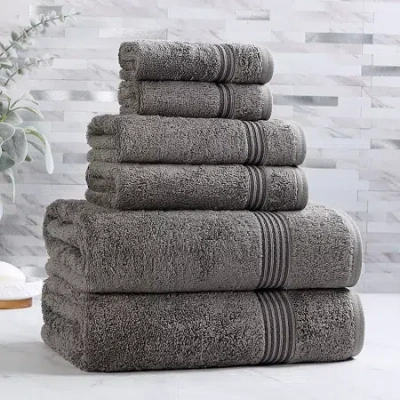 Superior Heritage Collection | 100% Egyptian Cotton 6-pc. Quick Dry Solid Bath Towel Set In Black