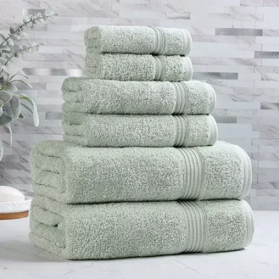 Superior Heritage Collection | 100% Egyptian Cotton 6-pc. Quick Dry Solid Bath Towel Set In Green