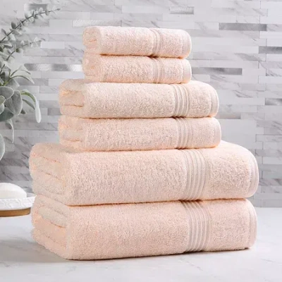 Superior Heritage Collection | 100% Egyptian Cotton 6-pc. Quick Dry Solid Bath Towel Set In Pink