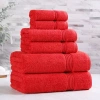 Superior Heritage Collection | 100% Egyptian Cotton 6-pc. Quick Dry Solid Bath Towel Set In Red